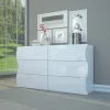 Garnero Arredamenti Comò Cameretta|Comò-Comò 155x82h cm 6 cassetti moderno bianco lucido Sea Gihome®