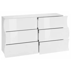 Garnero Arredamenti Comò Cameretta|Comò-Comò 155x82h cm 6 cassetti moderno bianco lucido Sea Gihome®