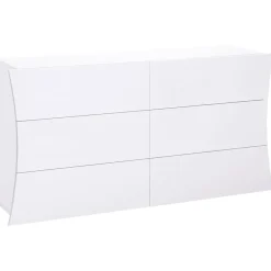 Garnero Arredamenti Comò Cameretta|Comò-Comò 150x82h cm 6 cassetti moderno bianco lucido Neve