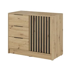 Garnero Arredamenti Comò Cameretta|Comò-Comò 105x86h cm con cassetti moderno quercia nero Miller Rovere Rustico