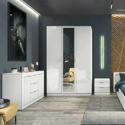 Garnero Arredamenti Comò Cameretta|Comò-Comò 120x80h cm moderno bianco lucido Alina