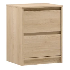 Garnero Arredamenti Comodini Cameretta|Comò-Comodino moderno 47x40h cm 2 cassetti rovere Funny