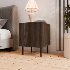 Garnero Arredamenti Comodini|Comò-Comodino 45x53h cm 1 anta noce cannettato Gabiot