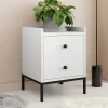 Garnero Arredamenti Comodini Cameretta|Comò-Comodino 40x47h cm 2 cassetti design moderno bianco Pollon