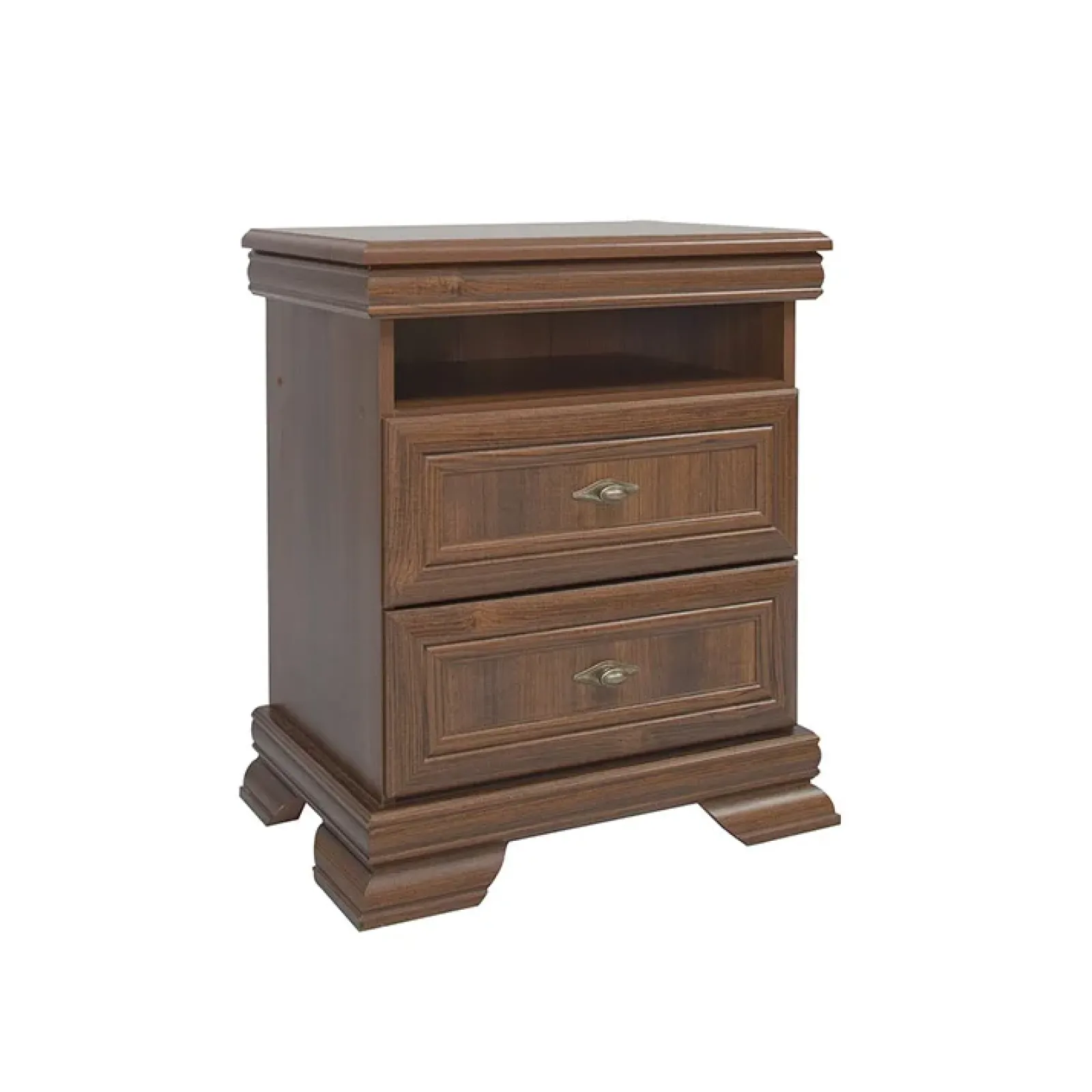 Garnero Arredamenti Comodini|Comò-Comodino 58x68h cm 2 cassetti arte povera quercia Kelly Noce