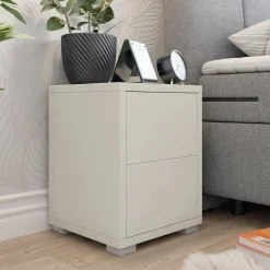 Garnero Arredamenti Comodini|Comò-Comodino 30x38h cm 2 cassetti moderni Eindhoven Beige