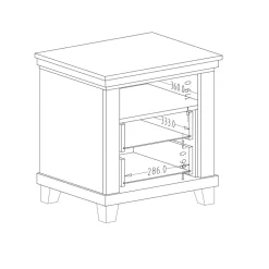 Garnero Arredamenti Comodini Cameretta|Comò-Comodino 52x54h cm 2 cassetti moderno quercia Texel Bianco Frassinato