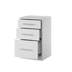 Garnero Arredamenti Comodini Cameretta|Comò-Comodino 37x63h cm 3 cassetti design Dogliani Bianco Frassinato