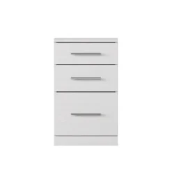 Garnero Arredamenti Comodini Cameretta|Comò-Comodino 37x63h cm 3 cassetti design Dogliani Bianco Frassinato