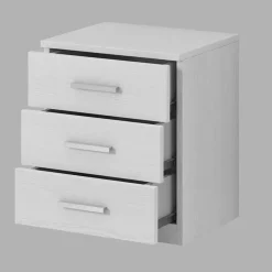 Garnero Arredamenti Comodini Cameretta|Comò-Comodino 46x56h cm 3 cassetti moderno pino bianco Cortina