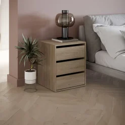 Garnero Arredamenti Comodini|Comò-Comodino 50x60h cm 3 cassetti Ombra Rovere