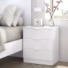 Garnero Arredamenti Comodini|Comò-Comodino 50x58h cm 3 cassetti moderno bianco opaco Manuel