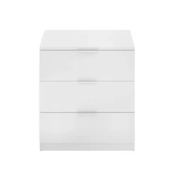 Garnero Arredamenti Comodini|Comò-Comodino 50x58h cm 3 cassetti moderno bianco opaco Manuel