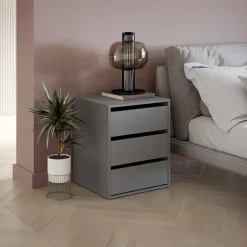 Garnero Arredamenti Comodini|Comò-Comodino 50x60h cm 3 cassetti Ombra Grigio