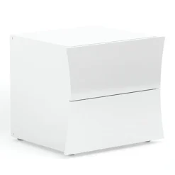 Garnero Arredamenti Comodini Cameretta|Comò-Comodino 50x40h cm 2 cassetti moderno bianco lucido Neve