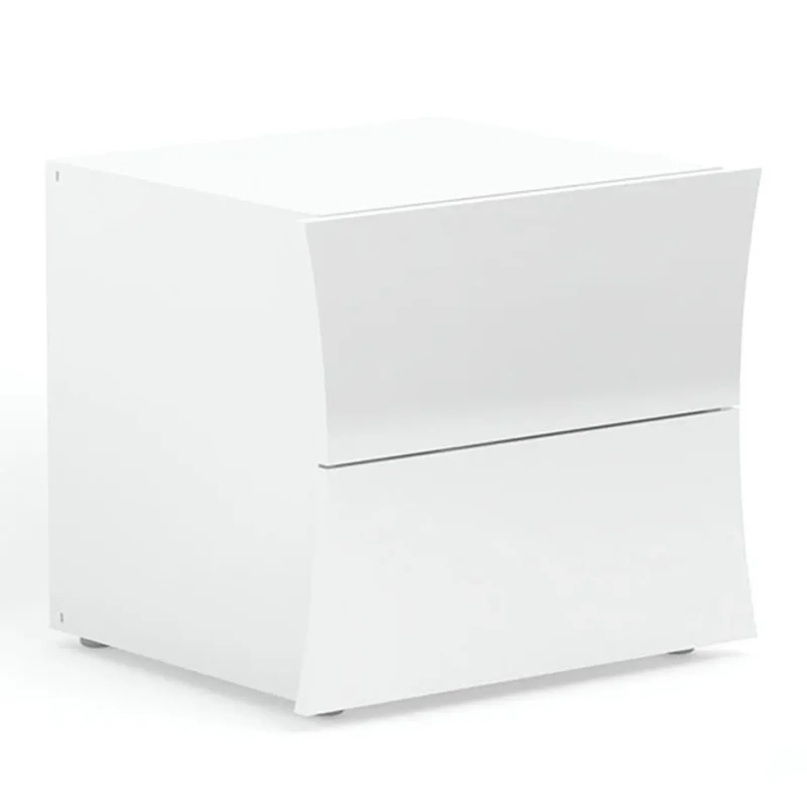 Garnero Arredamenti Comodini Cameretta|Comò-Comodino 50x40h cm 2 cassetti moderno bianco lucido Neve