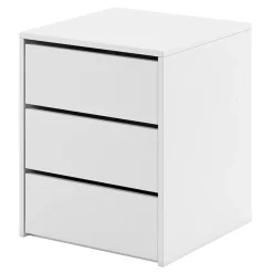 Garnero Arredamenti Comodini|Comò-Comodino 50x60h cm 3 cassetti Ombra Bianco Opaco