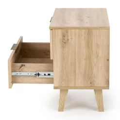 Garnero Arredamenti Comodini|Comò-Comodino 50x52h cm 2 cassetti moderno rovere Sombra