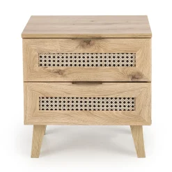 Garnero Arredamenti Comodini|Comò-Comodino 50x52h cm 2 cassetti moderno rovere Sombra