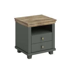 Garnero Arredamenti Comodini Cameretta|Comò-Comodino 52x54h cm 2 cassetti moderno quercia Texel Verde