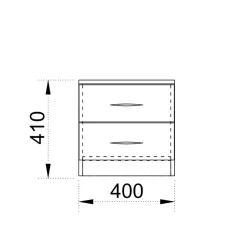 Garnero Arredamenti Comodini Cameretta|Comò-Comodino 40x41h cm 2 cassetti design Marte Noce