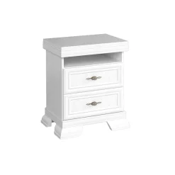 Garnero Arredamenti Comodini Cameretta|Comò-Comodino 58x68h cm 2 cassetti shabby Kelly Bianco Frassinato