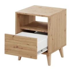 Garnero Arredamenti Comodini|Comò-Comodino 40x52h cm 1 cassetto moderno rovere Branch