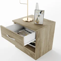 Garnero Arredamenti Comodini Cameretta|Comò-Comodino 40x41h cm 1 cassetto sonoma Selvaggia Gihome® Rovere