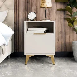 Garnero Arredamenti Comodini|Comò-Comodino 44x60h cm 1 cassetto 1 vano beige Miriam