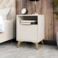 Garnero Arredamenti Comodini|Comò-Comodino 44x60h cm 1 cassetto 1 vano beige Miriam