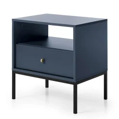 Garnero Arredamenti Comodini Cameretta|Comò-Comodino 54x56h cm 1 cassetto moderno notte Glory Blu