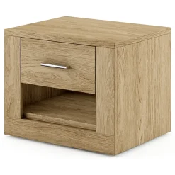 Garnero Arredamenti Comodini|Comò-Comodino 50x40h cm 1 cassetto Ombra Rovere Rustico