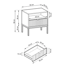 Garnero Arredamenti Comodini|Comò-Comodino 54x56h cm 1 cassetto moderno Alisa Beige