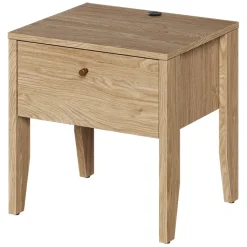 Garnero Arredamenti Comodini|Comò-Comodino 45x46h cm 1 cassetto USB C rovere Noor