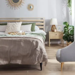 Garnero Arredamenti Comodini|Comò-Comodino 45x46h cm 1 cassetto USB C rovere Noor