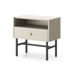 Garnero Arredamenti Comodini Cameretta|Comò-Comodino 55x52h cm 1 cassetto moderno Eterna Beige
