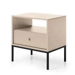 Garnero Arredamenti Comodini Cameretta|Comò-Comodino 54x56h cm 1 cassetto moderno Glory Beige