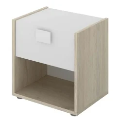 Garnero Arredamenti Comò Cameretta|Comò-Comodino 40x42h cm 1 cassetto moderno rovere bianco Cairo