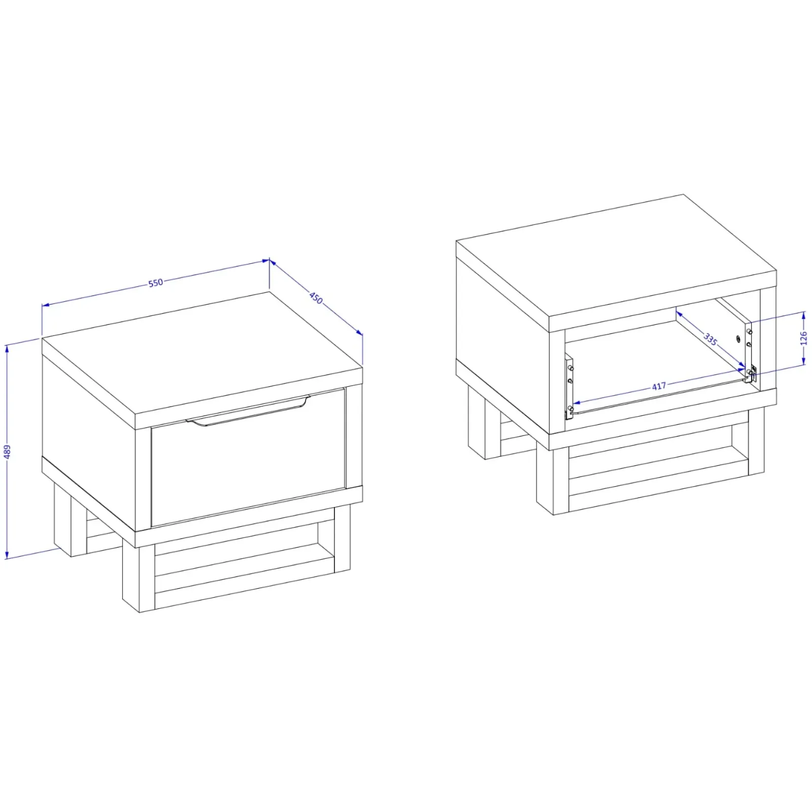 Garnero Arredamenti Comodini Cameretta|Comò-Comodino 55x49h cm 1 cassetto rovere Petra