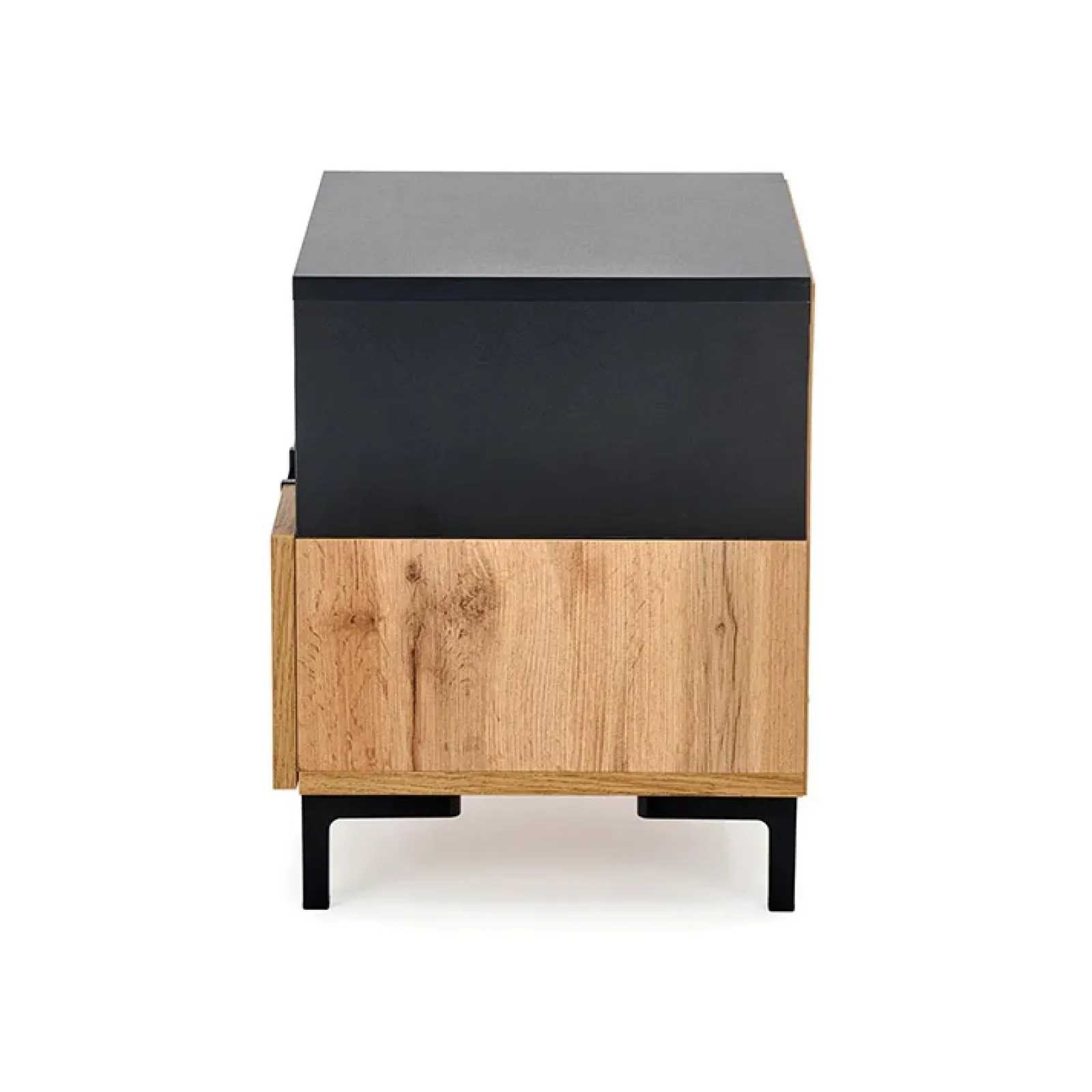 Garnero Arredamenti Comodini Cameretta|Comò-Comodino 40x52h cm 1 cassetto moderno rovere nero Ankara