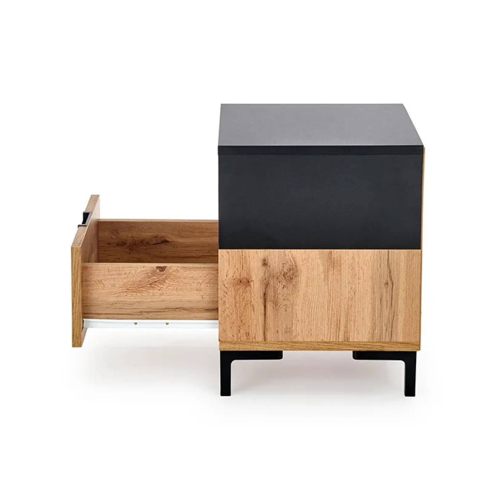 Garnero Arredamenti Comodini Cameretta|Comò-Comodino 40x52h cm 1 cassetto moderno rovere nero Ankara