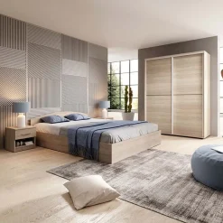 Garnero Arredamenti Comodini Cameretta|Comò-Comodino 40x40h cm 1 cassetto moderno Tropea-Roma-Sorrento Rovere