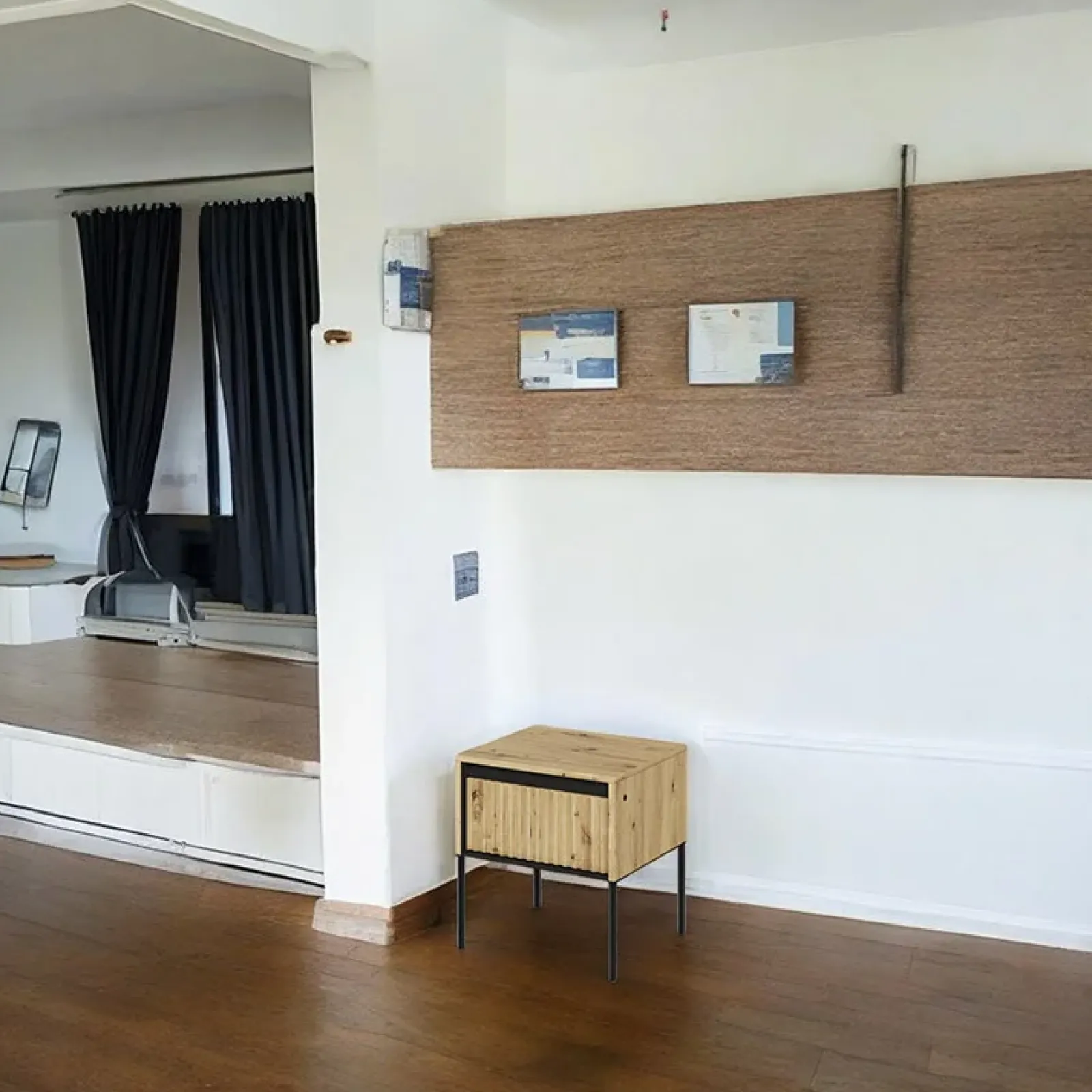 Garnero Arredamenti Comodini|Comò-Comodino 46x50h cm cannettato nero Camelia Rovere Rustico