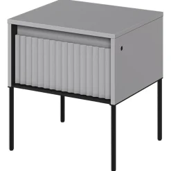 Garnero Arredamenti Comodini|Comò-Comodino 46x50h cm cannettato nero Camelia Grigio