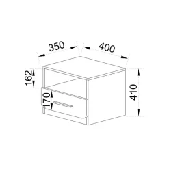 Garnero Arredamenti Comodini Cameretta|Comò-Comodino 40x41h cm con cassetto bianco rustico Zadar