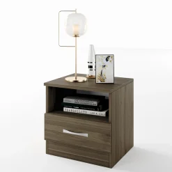 Garnero Arredamenti Comodini Cameretta|Comò-Comodino 40x41h cm  con cassetto moderno Selvaggia Noce