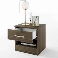 Garnero Arredamenti Comodini Cameretta|Comò-Comodino 40x41h cm  con cassetto moderno Selvaggia Noce