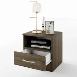Garnero Arredamenti Comodini Cameretta|Comò-Comodino 40x41h cm  con cassetto moderno Selvaggia Noce