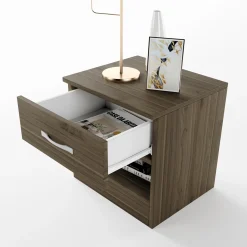 Garnero Arredamenti Comodini Cameretta|Comò-Comodino 40x41h cm  con cassetto moderno Selvaggia Noce