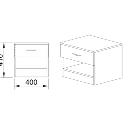 Garnero Arredamenti Comodini Cameretta|Comò-Comodino 40x41h cm  con cassetto moderno Selvaggia Noce